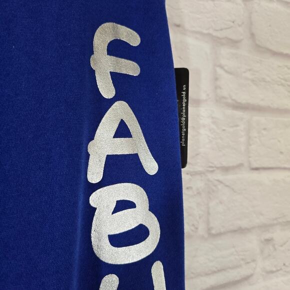 M Planet Gold Y2K Blue Fabulous Low Rise Cropped Sweatpants Joggers NWT Size M - Picture 4 of 8